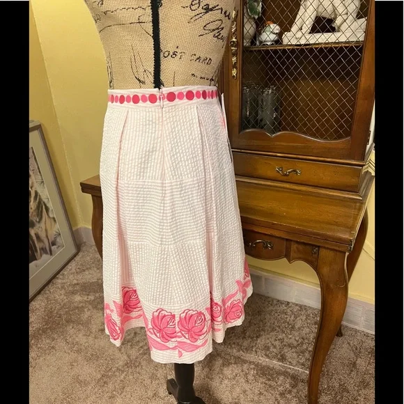 Vineyard Vines NWT Pink Seersucker Kentucky Derby Pleated Skirt. - Picture 4 of 13